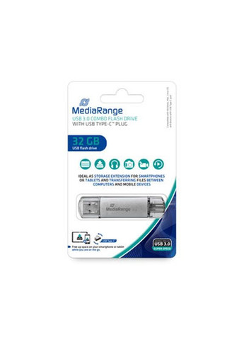Флеш-накопичувач USB3.0 32GB Type-C Silver (MR936) Mediarange (336951122)