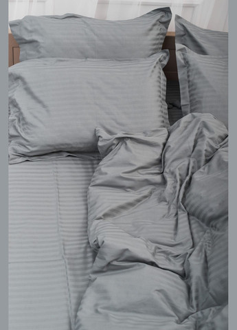 Комплект постельного белья Satin Stripe двуспальный 175х210 наволочки 2х70х70 (MS-820003647) Moon&Star stripe gray (288044318)