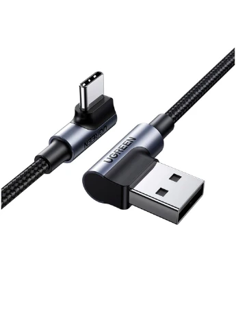 Дата кабель (ek20160) Ugreen USB 2.0 AM to USB-C 3.0m 3A 90° corner US176 black (391781968)