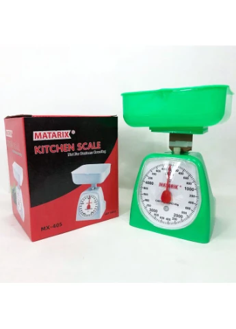 Ваги кухонні механічні MX-405 5 кг, ваги для зважування продуктів. Колір: зелений MATARIX (397604339)