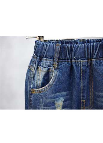 Синие демисезонные зауженные джинсы No Brand