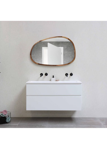 Дзеркало асиметричне дерев'яне Natural Walnut Горіх 55x85 см Luxury Wood Dali (369547031)