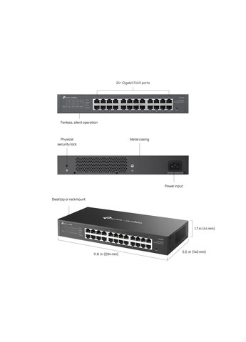 Комутатор ES224G 24xGE, WebSmart TP-Link (393485749)