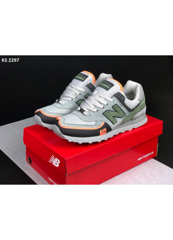 Серые демисезонные кроссовки мужские new balance 574 gray green нью беланс 574 No Brand