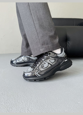 Темно-сірі Осінні кросівки чоловічі dior b30 light gray technical mesh grey brilliant | діор б30 темно-сірі No Brand