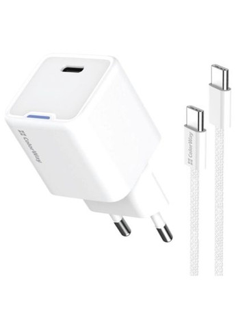 Зарядное устройство (CW-CHS056PDC-WT) Colorway GaN Mini 35W PD Port PPS USB-C white cable Type-C (370016831)