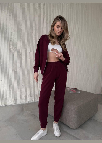 Жіночий весняний костюм з джогерами Бордовий No Brand (326842301)