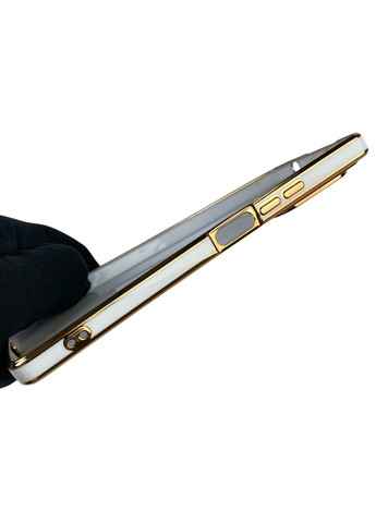 Чохол для POCO X6 із захистом камери із золотою окантовкою на сяомі поко х6 білий gs1 Xiaomi (366236513)