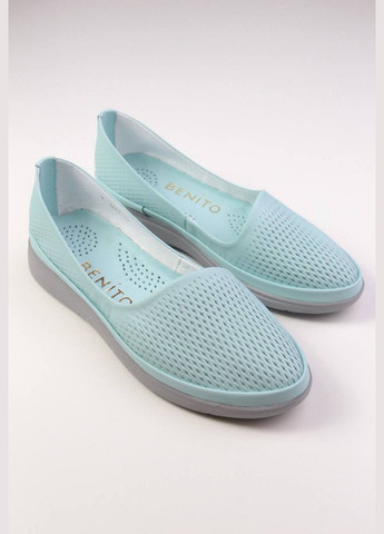 Женские балетки Benito | голубые однотонные натуральная кожа (316646136)