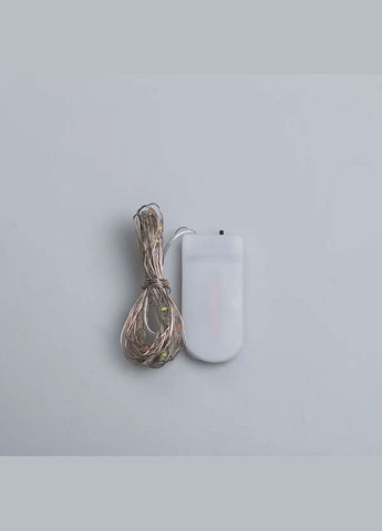 Светодиодная гирлянда Роса 5 метров на батарейках 50 led нить на белом проводе мультиколор 50L5MWML Garlando (370707048)