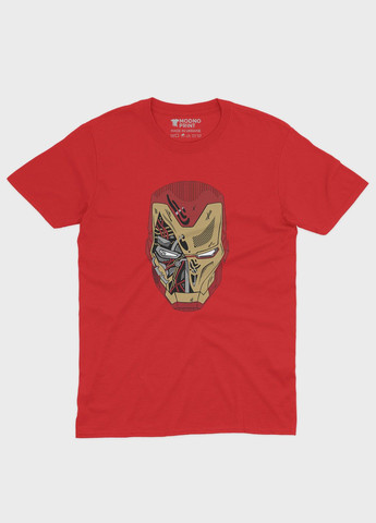 Красная демисезонная футболка для мальчика с принтом супергероя - железный человек (ts001-1-sre-006-016-016-b) Modno