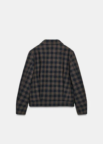 Темно-синий женский пиджак Zara в клеточку - демисезонный