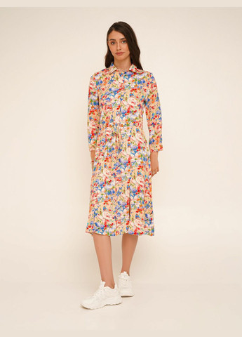 Молочное повседневный платье с узором женское wtc02308 молочный shop (2000990665720) LAWA