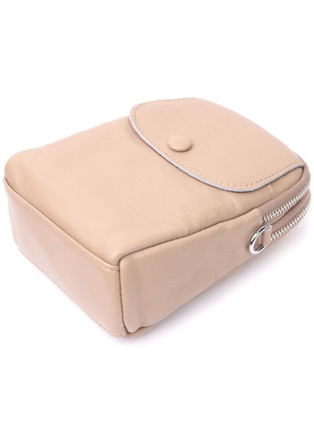 Сумка через плечо женская на два отделения кожаная 22400 Бежевая Vintage (302008195)