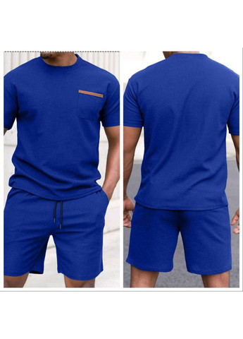 Синій літній чоловічий костюм з шортами Україна