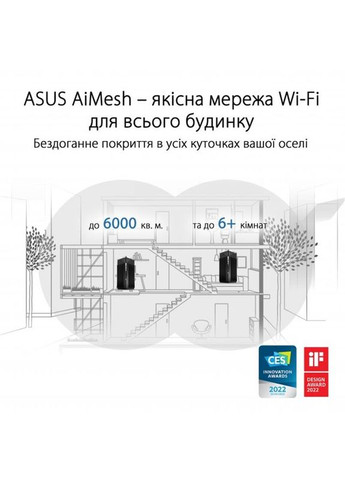 Wi-Fi Mesh-система ZenWiFi Pro ET12 2pk Black (90IG05Z0-MO3A20) Asus (341489017)