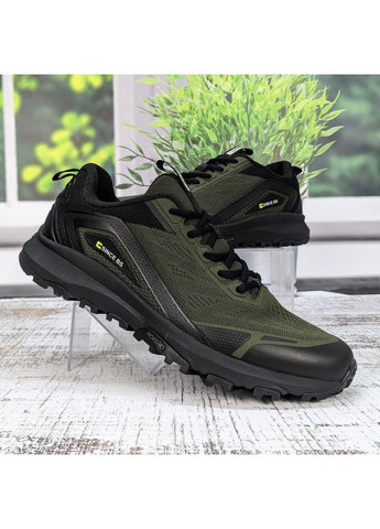 Оливковые (хаки) демисезонные кроссовки мужские текстильные больших размеров Baas