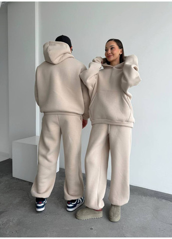 Бежевый демисезонный теплый мужской костюм брючный Adelante