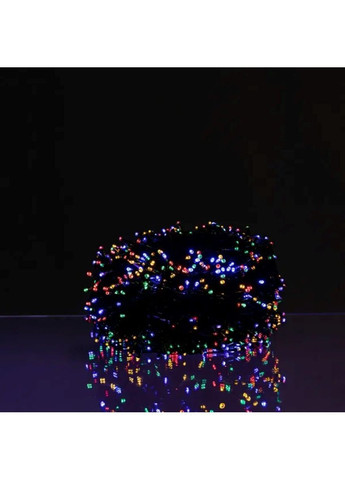 Новорічна гірлянда вулична 30 м 300 LED з сонячною батареєю чорний провід Мультиколір SB300L30MBML Garlando (370373143)