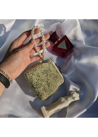 Елегантна маленька сумочка гаманець ридикуль із перлами в принт листя верби ретро стиль No Brand (362588110)