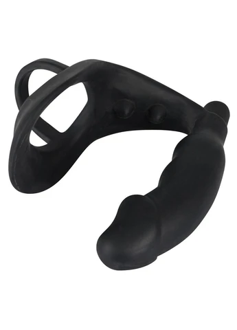 Эрекционное кольцо с анальной пробкой - Black Velvets Ring & Vibro Plug Orion (383076663)