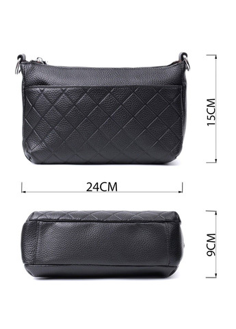 Элегантная сумка для женщин на три отделения из натуральной кожи 22805 Черный Vintage (303877312)