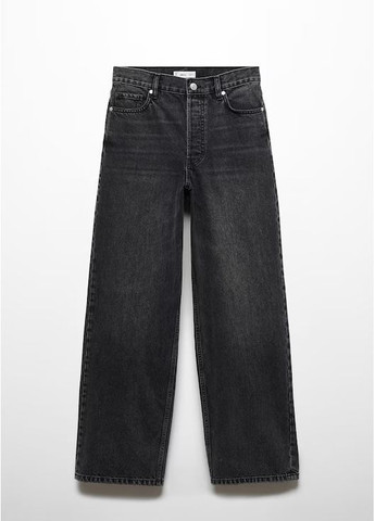 Широкие черно-серые джинсы wide leg loose пороков лег лузы Mango - (371806831)