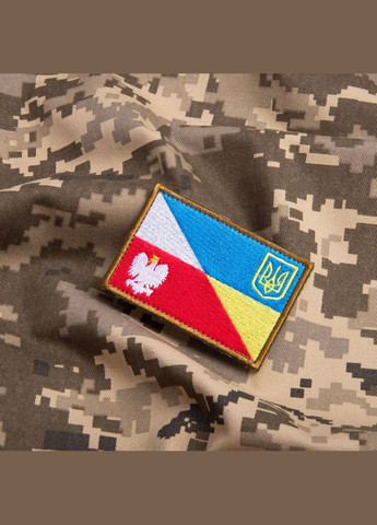 Набір шевронів 2 шт на липучці прапор України та Польщі 5х8 см Україна та Польща вишитий патч нашивка IDEIA (275870998)