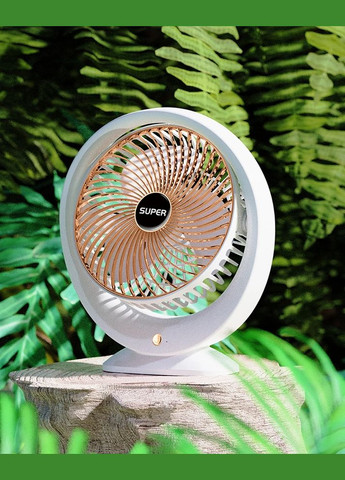 Вентилятор настольний с поворотом 180° 19128 4.5 Вт белый No Brand (364498143)