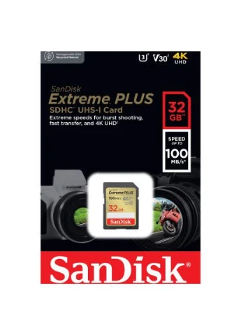 Карта пам'яті 32GB SDXC class 10 Extreme PLUS (SDSDXWT-032G-GNCIN) SanDisk (397314249)