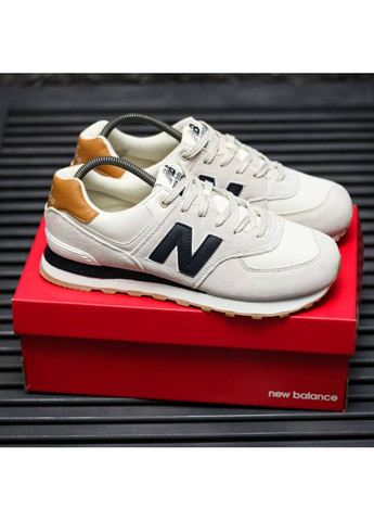 КРОССОВКИ ЖЕНСКИЕ NEW BALANCE 574 BEIGE BLACK 2.0 НЬЮ БЕЛАНС 574 No Brand чёрные демисезоны (367176918)