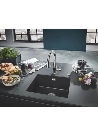 Композитная мойка искусственный камень 533х457 мм черный матовый Grohe (398909074)