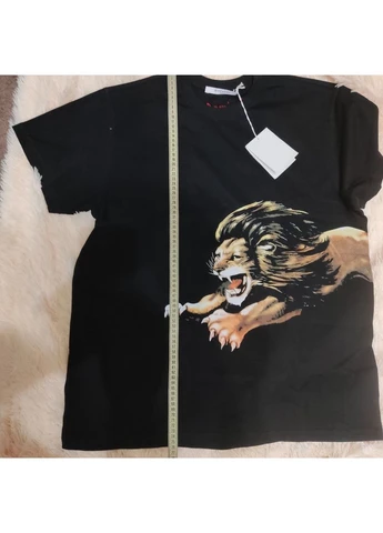 Черная футболка oversize с принтом лев, черная (оригинал) Givenchy