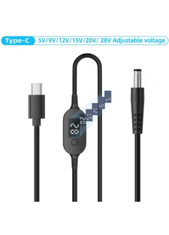 Кабель для роутера K695 USB Type-C to DC-5.5 x 2.5 140W 20V 7A Black (XK-K695) XoKo (383538704)