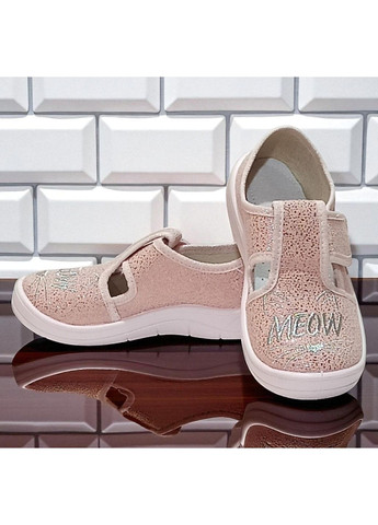 Розовые детские ортопедические для девочки сменная обувь в садик валди Waldi с вышивкой