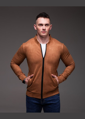 Мужской замшевый бомбер без подкладки. Vakko на молнии (336491746)