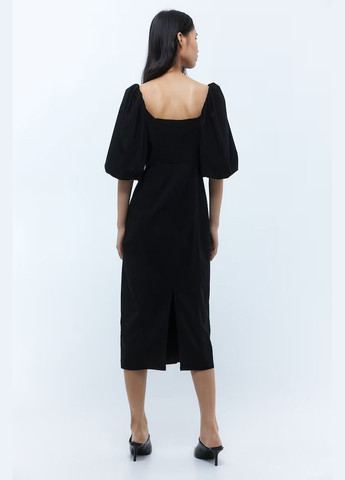 Черное платье H&M однотонное