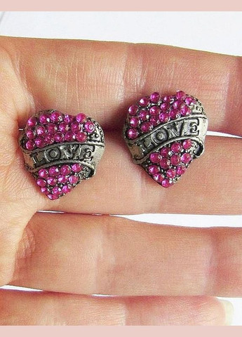 Стильные серьги сердце love в стразах?343- Fashion Jewelry (336950526)
