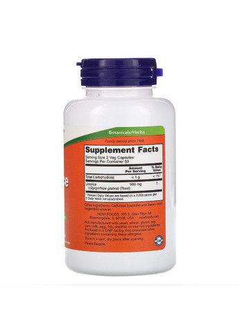 Корінь Лакриці (Солодки), Licorice Root, 450 Мг,, 100 Капсул Now Foods (326054980)