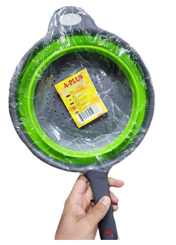 Дуршлаг APlus силиконовый складной с удобной ручкой 43х22х9 Зеленый A-Plus (306447670)