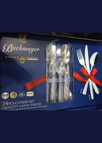 Набір столових приладів Bachmayer BM-2440 з 24 предметів у подарунковій валізі на 6 персон ложки, виделки (вилки), ножі No Brand (317170012)