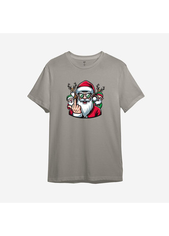 Темно-сіра новорічна футболка з принтом "подарунки - за кеш!" (10811138293) з коротким рукавом ТiШОТКА