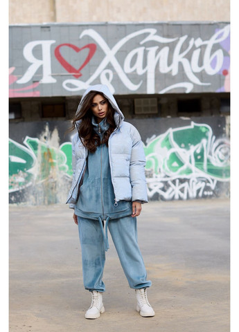 Блакитна зимня куртка пуховик 1905.4946 Seventeen