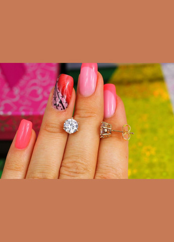 Сережки гвоздики камінь на шість кріплень 7 мм золотисті Xuping Jewelry (316607130)