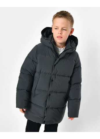 Графітова зимовий пуховик для хлопчика 8373-29 графітовий X-Woyz