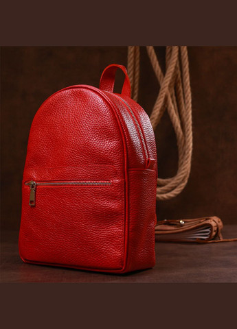 Городской женский рюкзак из натуральной кожи с карманами красный (sku_16301) No Brand (329860368)