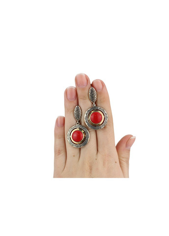 Серьги серебряные с золотом Джоконда 512ск. No Brand (316398029)