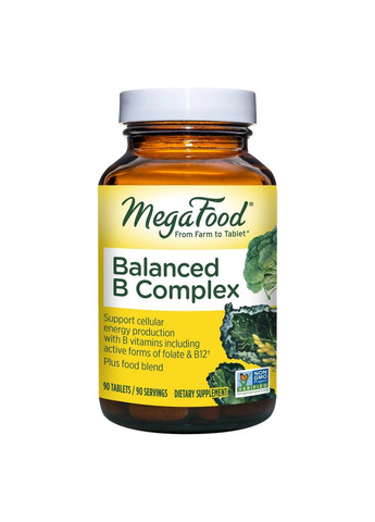 Витамины и минералы Balanced B Complex, 90 таблеток MegaFood (293341457)