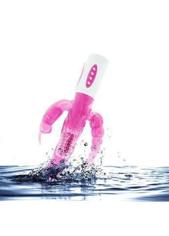 Вібратор Pretty Bunny для потрійний стимуляції з лубрикантом полуничним для жінок No Brand (340914776)