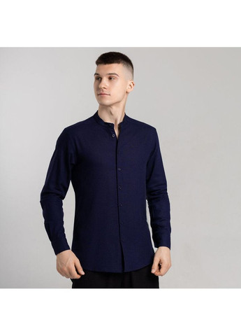 Темно-синяя праздничный, повседневный, вечерний, классическая, кэжуал рубашка однотонная Vakko